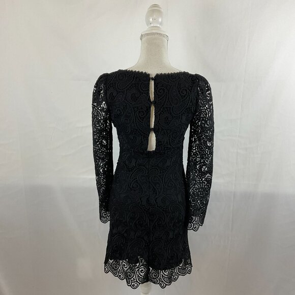 Maeve by Anthropologie Dress US 0 Black Lace Overlay Long Sleeve New NWT - Picture 8 of 13